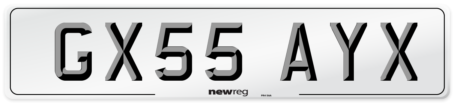 GX55 AYX Number Plate from New Reg